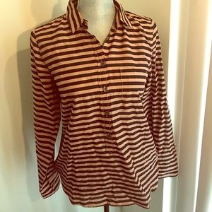 Jcrew striped blouse top button down shirt